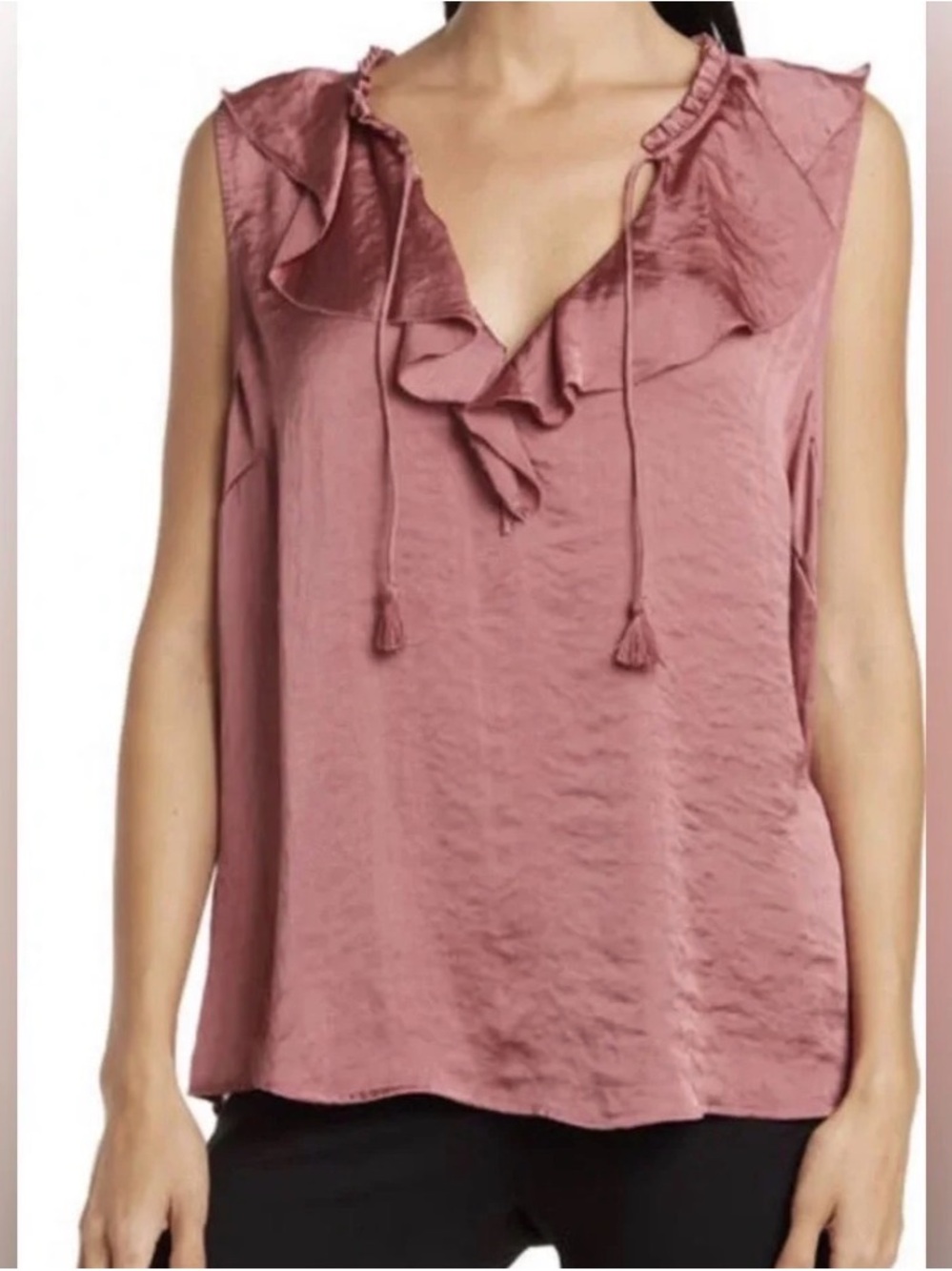 Paige Alma Ruffle Top Deco Rose
